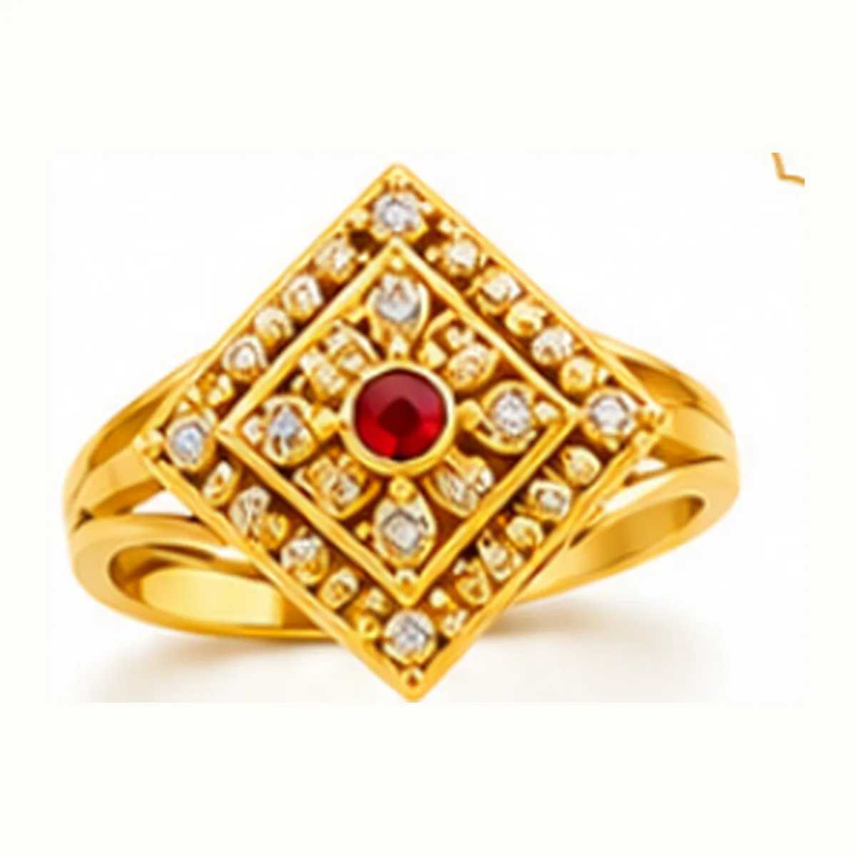 TRG Royal Square Stone-Set Ring