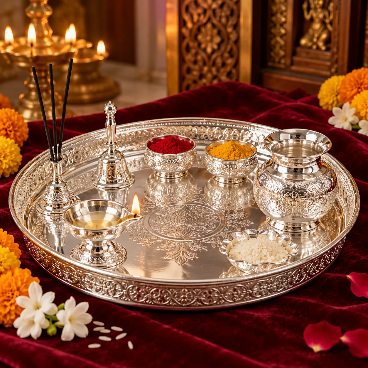 Silver Pooja Thali